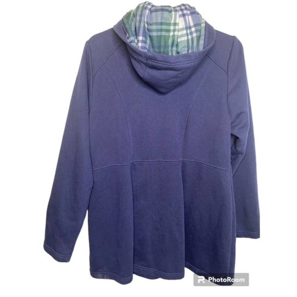 Torrid Hooded Knit Coat Sz 0 ( Large) Navy Toggle Buttons - Picture 2 of 5